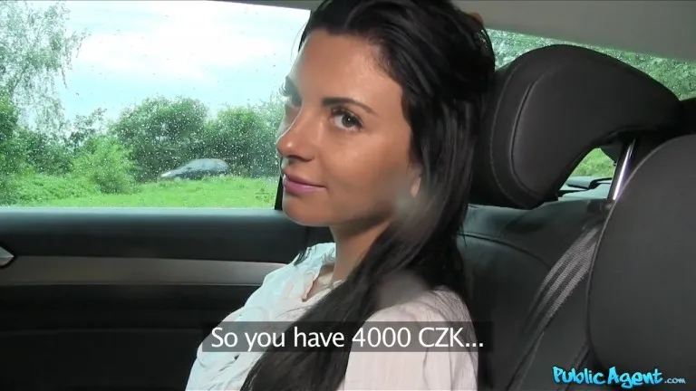 Pretty Babe in Shorts Fucked in a Car